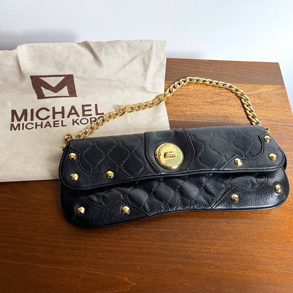 Michael Kors Studded Shoulder Bag Convertible to Clutch / Wristlet